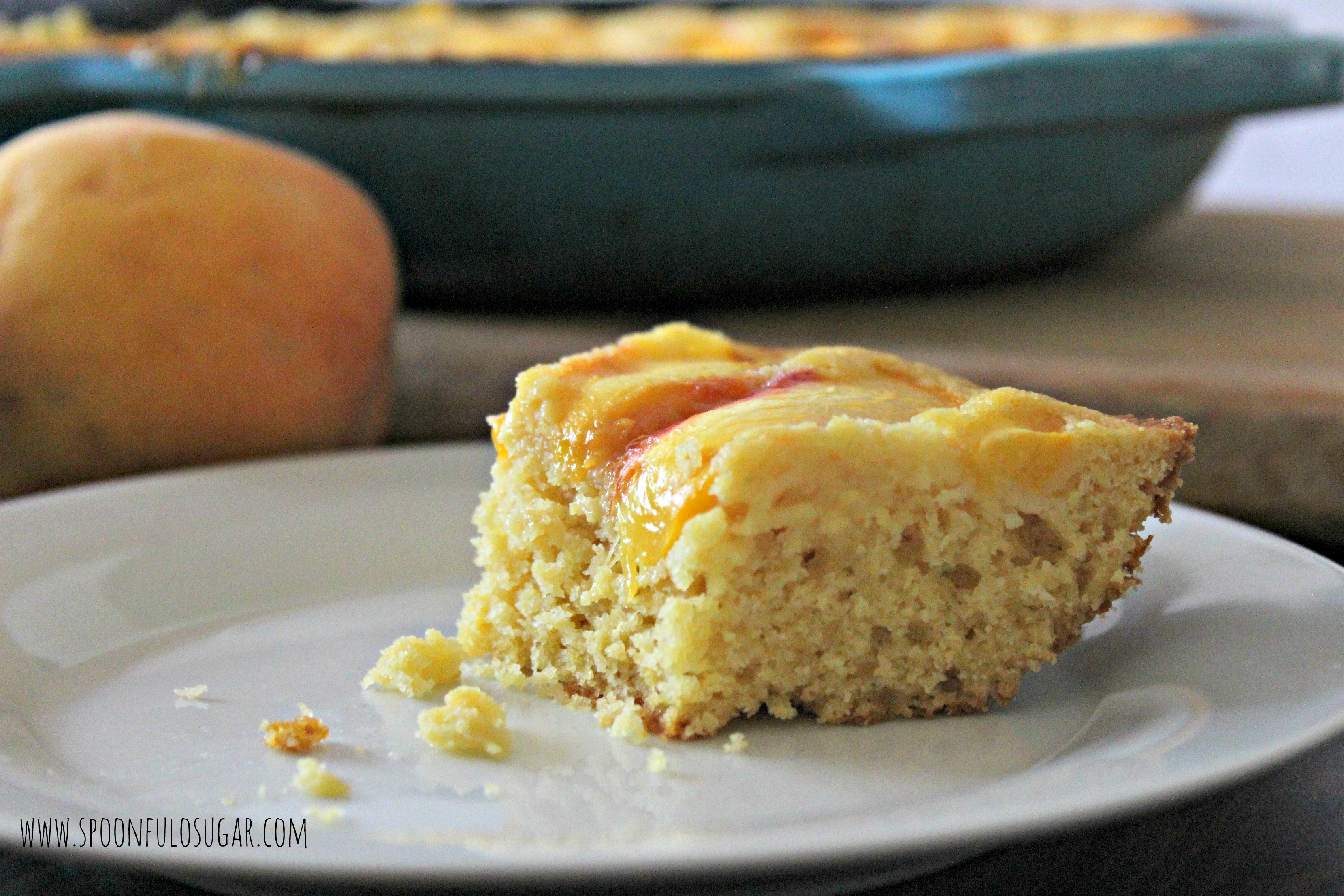 Peach Cornmeal Cake | Spoonful of Sugar