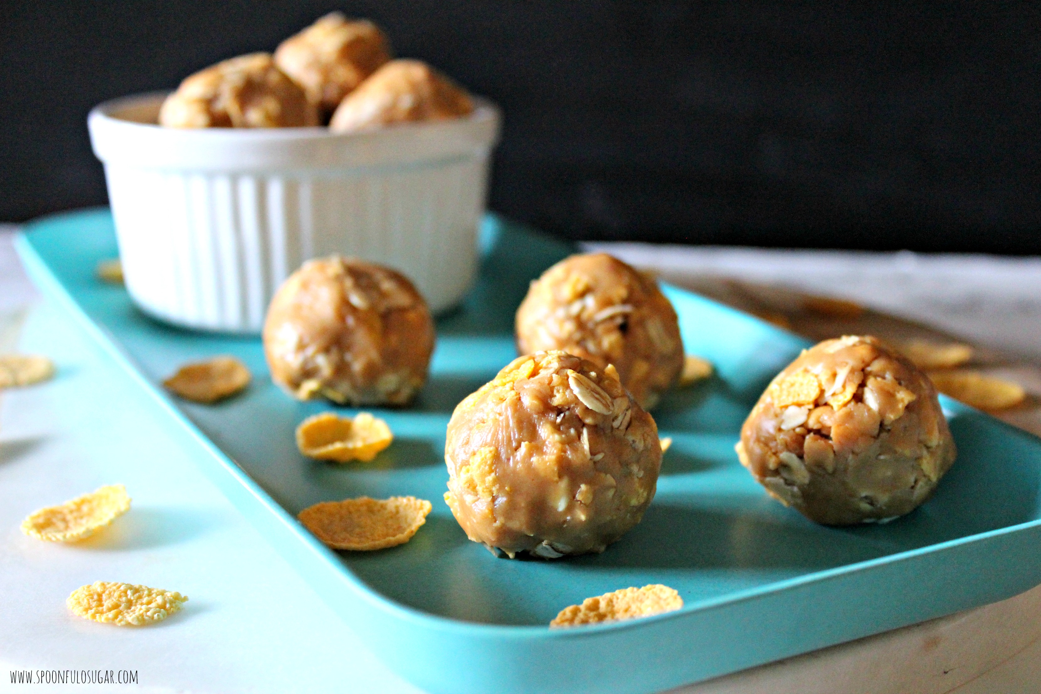 Crunchy Peanut Butter Balls | Spoonful of Sugar