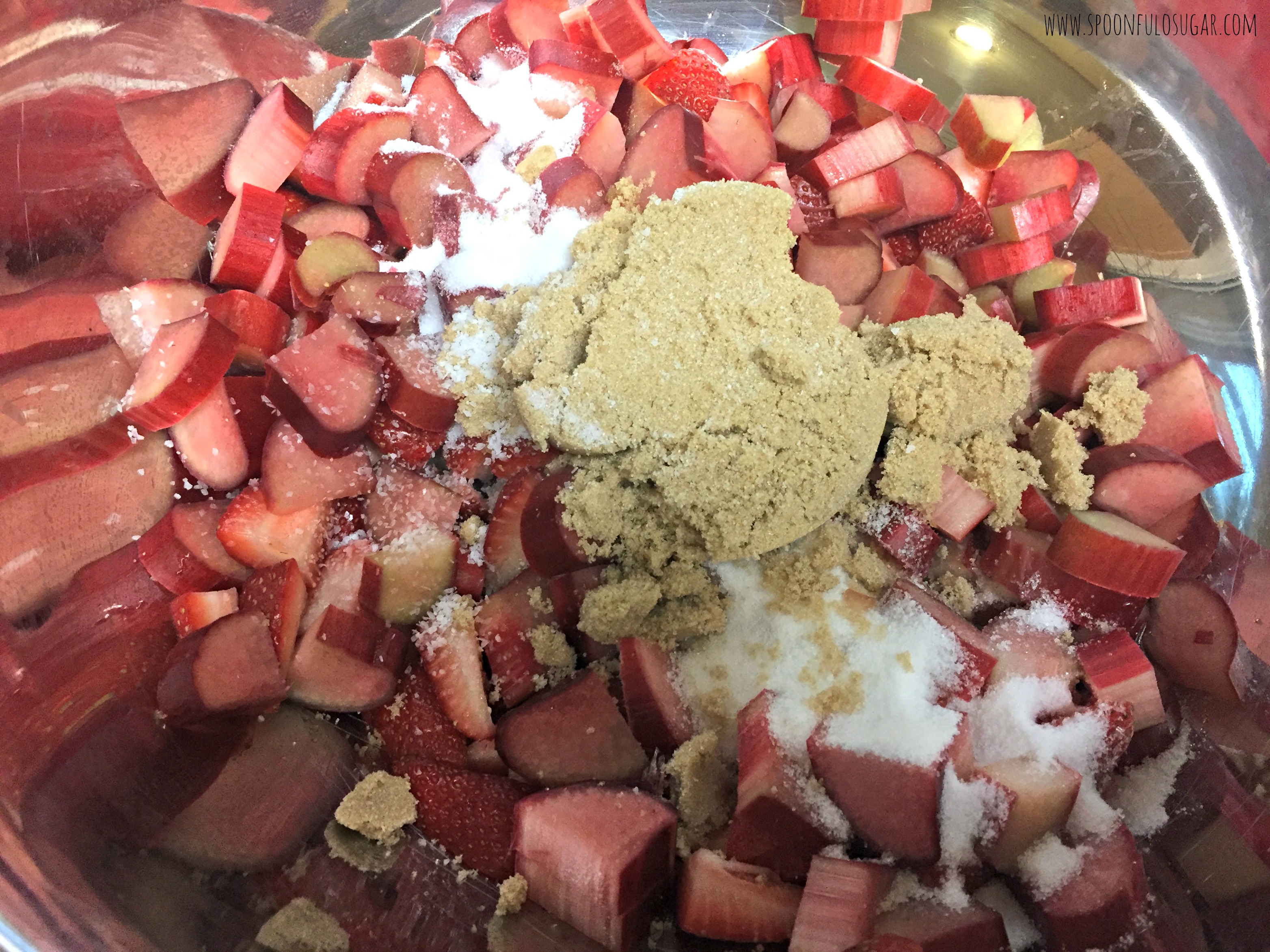 Strawberry Rhubarb Slab Pie | Spoonful of Sugar