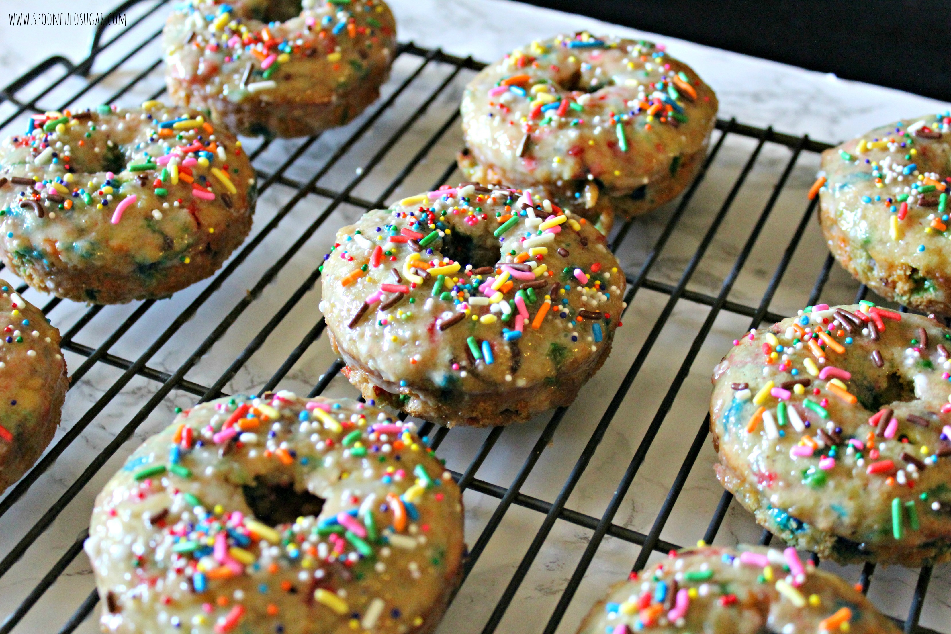 Funfetti Donuts | Spoonful of Sugar